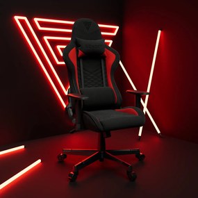 Gamer szék SENSE7 Spellcaster szövet fotel, fekete-piros.