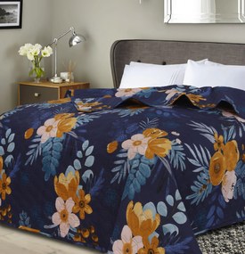 Ágytakaró FLOWERISH HEXAGON sötétkék Méret: 170 x 210 cm