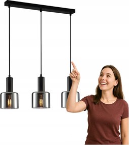 Függőlámpa Santia PND-65342-3-BK+SG Italux