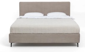 Szürkésbarna kárpitozott franciaágy ágyráccsal 180x200 cm Noira Slim – Bonami Selection