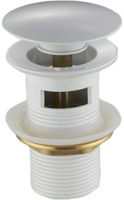 Mexen zárható mosdó kifolyó kerek, ClickClack, nagy dugó, túlfolyóval, fehér, 79920-20
