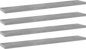 vidaXL 4 db betonszürke szerelt fa könyvespolc 60 x 10 x 1,5 cm
