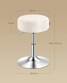 VASAGLE sminkszék, bárszék, magasságállítható, 360°-ban forgatható, krémfehér