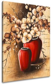 Gario Kézzel festett kép Orchidea piros vázában Méret: 70 x 100 cm