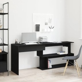 vidaXL Asztal Fekete Tölgy 200x50x76 cm Mérnöki Fa