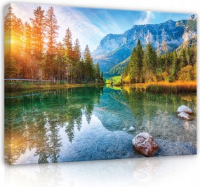 Kép Hegy Tó Tájkép Vászon Falra Hálószoba Nappali Nagy 120x80