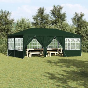 Parti sátor 10 oldalfallal Zöld 6x4 m PE