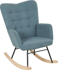 HOMCOM hintaszék — berber plüss kárpit, párnázott ülés, fa talpak és karfák, pihenőszék nappaliba vagy hálószobába, max. 120 kg, világoskék | Aosom