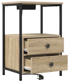 Éjjeliszekrény 2 pcs Sonoma tölgy 40 x 31 x 60 cm Faanyag