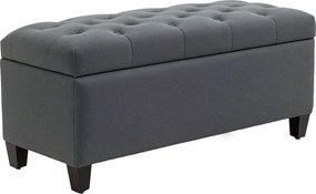 HOMCOM Kárpitozott Pad Tárolórekesszel - Sötétszürke - 100 x 40 x 44 cm | Aosom