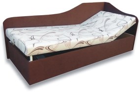 Egyszemélyes ágy (dívány) 80 cm Abigail (Sand 10 + sötétbarna 40) (J) . 793055