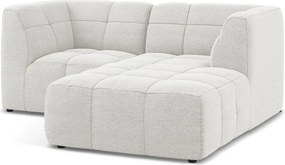 Fehér buklé sarokkanapé (jobb oldali-heverő résszel) Aloha – Makamii