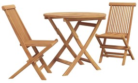 vidaXL Kert étkező szett 3 pcs Barna Tömör Akácfa