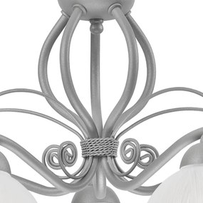 Csillár láncon RETRO II 5xE27/60W/230V ezüst