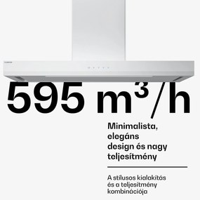 Klarstein Velaire páraelszívó, Elegáns, minimalista, nagy teljesítményű, A++ energiaosztály, 595 m³/h, 90 cm