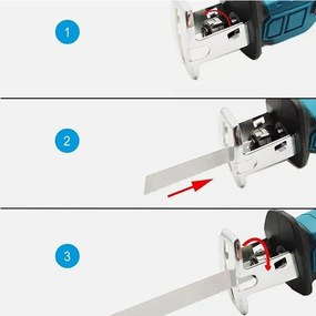 Erőteljes dugattyús fűrész HAYAMI HA-1015 + 2 x 48 V elem + tartozékok + tok