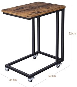 HENRY gurulós tálalókocsi, 50x35x62cm, barna Vasagle