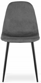 AKCIÓ sötétszürke bársonyszék COMO fekete lábakkal II. osztály
