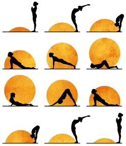 Művészeti nyomat Kubistika - Yoga sun, (40 x 60 cm)