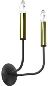Fali lámpa AKASYA 2xE14/15W/230V fekete/arany