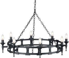 Elstead klasszikus csillár saxon fekete elssax8-blk