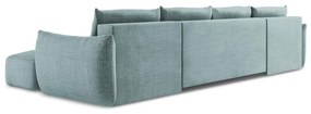 Kék kinyitható sarokkanapé (U alakú) Leila – Makamii