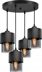 Függő lámpa Csillár lámpabúra Fém Üveg Grafit