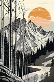 Poszter 56,6x86,4cm Hegyi fa