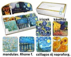 H.C.830-0005 Parafa poháralátét 10x10cm, Van Gogh: Csillagos éj