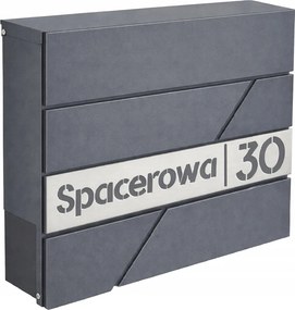 Postaláda rozsdamentes acél Antracit cím házszám Cnc bedobó