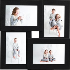 vidaXL fekete MDF fényképkeretszett 4 db 13 x 18 cm-es képhez