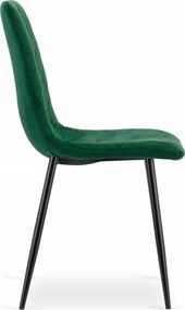 Étkező garnitúra 1 + 4, fekete asztal RAMOD 100x60 cm márvány dekor + zöld TURIN szék fekete lábakkal