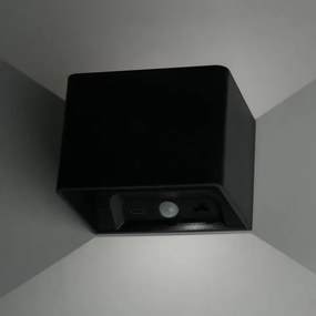 LED Fali lámpa érzékelővel MIRI LED/2,5W/3,7V 3000-6400K 4000 mAh fekete