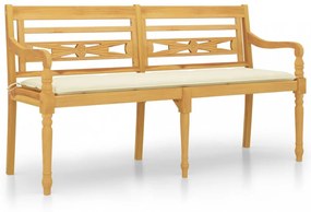 tömör tíkfa Batavia pad krémszínű párnával 150 cm