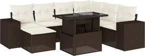 vidaXL 8 részes barna polyrattan kerti ülőgarnitúra párnákkal