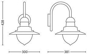 Philips 01652/52/16 - Kültéri fali lámpa MYGARDEN RAINDROP 1xE27/53W/230V
