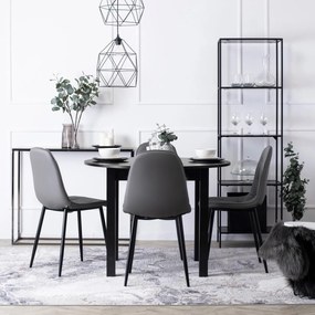 Étkezőgarnitúra 4 db székkel. Bővíthető asztal HARRY 102-142 cm 4 db. Szürke Eco-bőr székkel. ARIS