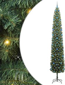 vidaXL Mű karácsonyfa 300 LED-del Zöld 300 cm PVC, acél és műanyag