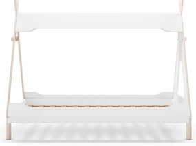 Fehér házikó alakú borovi fenyő gyerekágy 90x190 cm Nora – Marckeric