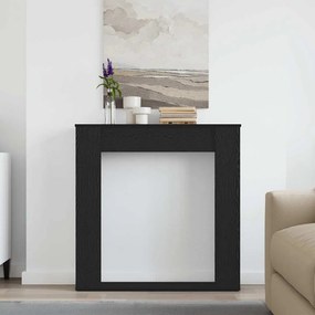 fekete tölgy színű szerelt fa kandallóburkolat 100x20x100 cm