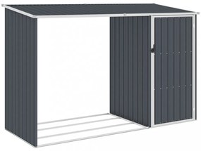 antracitszürke horganyzott acél kerti tűzifatároló 245x98x159cm