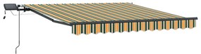 Kézi Behúzható Napellenző LED világítással zöld és sárga 300x250 cm