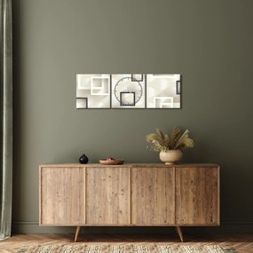 Geometriai absztrakt kép (órával) (90x30 cm)