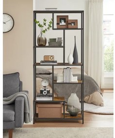 NAVARO könyvespolc barna/fekete