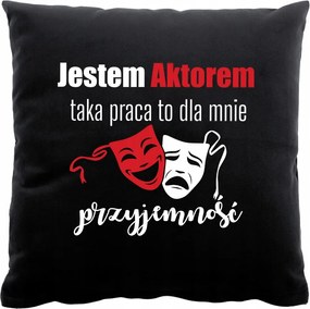 Fekete Párna 40x40 Nyomtatott Ajándék Színésznek