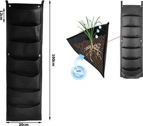 VERK Filc függőleges növénytartó - 7 zseb palánták számára