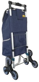 Zsibó kék lépcsőjáró gurulós bevásárlótáska teleszkópos