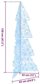 Karácsonyfa 100 LED-del Hideg Fehér 120 cm Akril