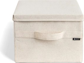 Bézs fedeles textil tárolódoboz 31x41x22 cm Soft Storage Medium – Bigso