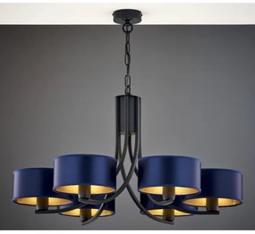 Jupiter 2102 - Láncos csillár ARTHUR 6xE27/15W/230V kék/fekete
